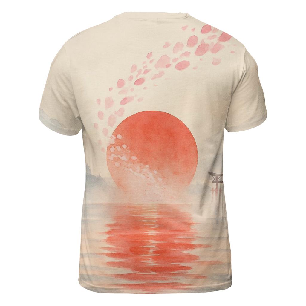 Sakura Horizon Flagscape Japan trendy printed shirt styles
