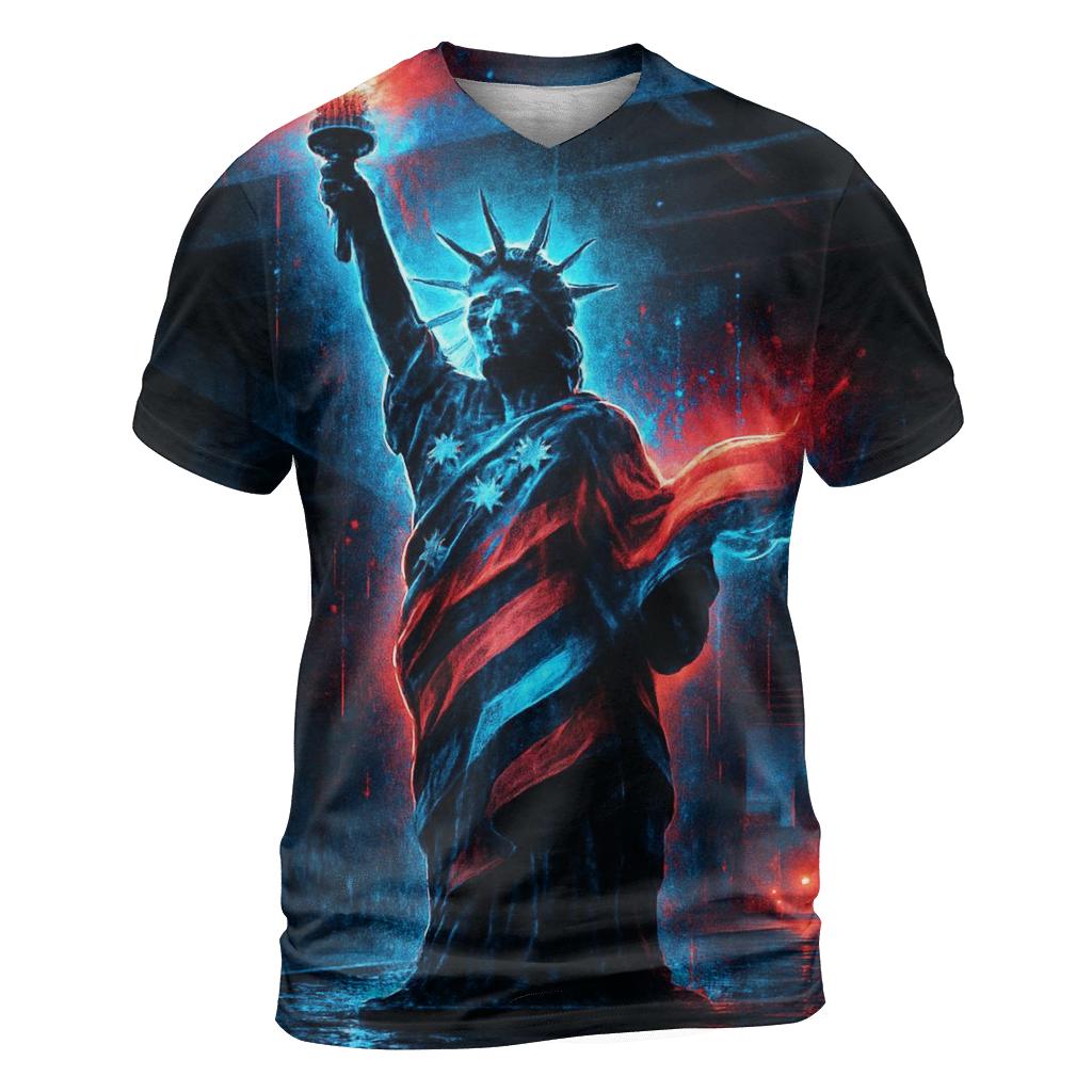 Neon Liberty Overpass Banner artistic all-over print tops