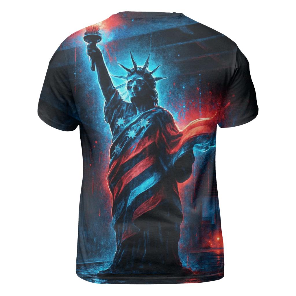 Neon Liberty Overpass Banner artistic all-over print tops