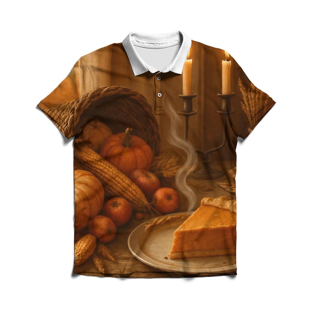 Farmhouse Hearthside Cornucopia Still Life stylish collar polo tees