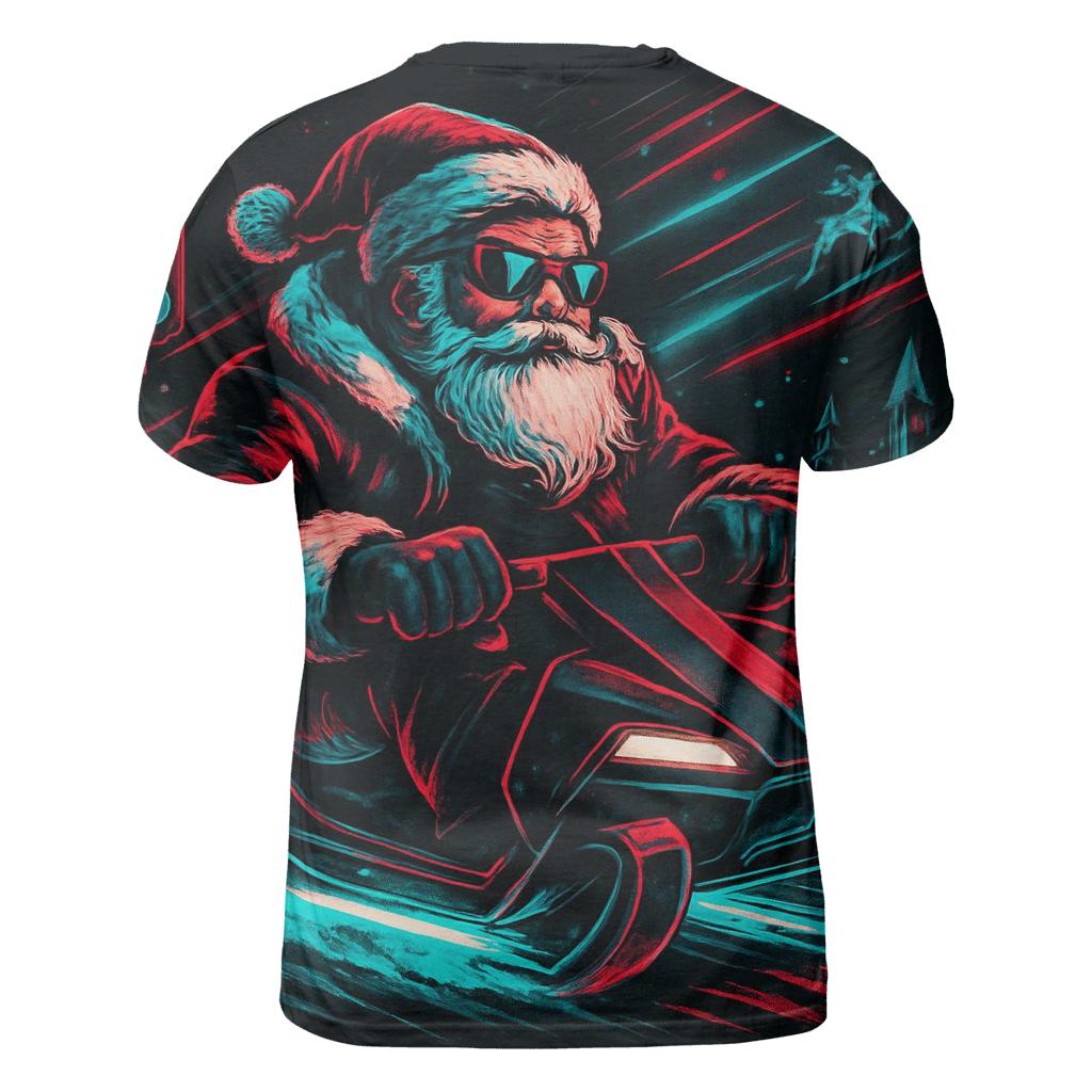 Neon Night Rider Santa unique graphic print tees