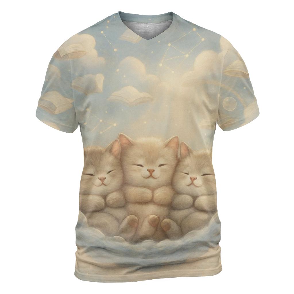 Cloud Library Naptime Cats personalized full print shirts