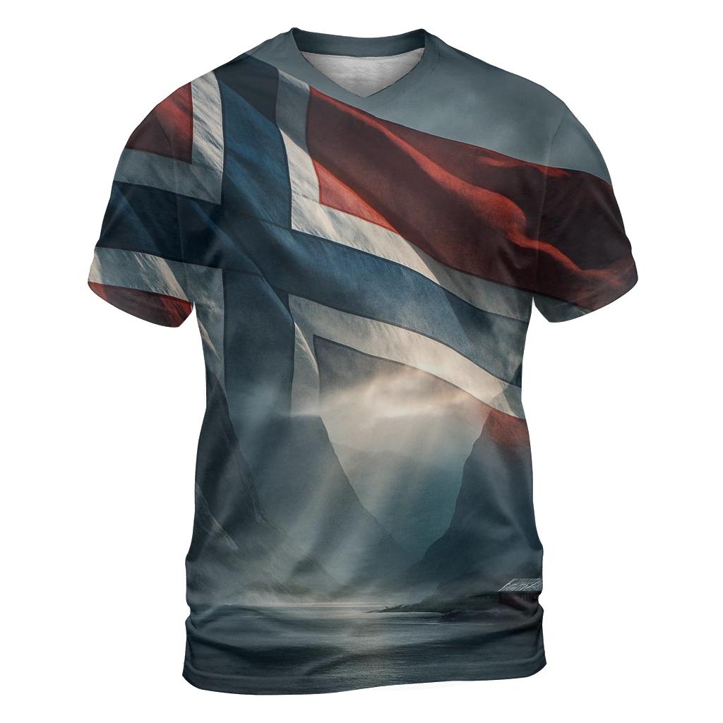 Northern Light Weave Flag Norway custom all-over print shirts
