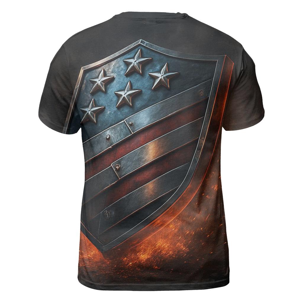 Forged Steel Stars And Stripes Crest creative print fashion shirts