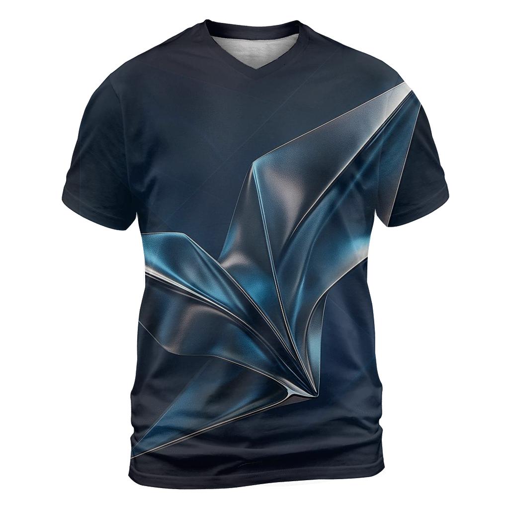 Chrome Nebula Origami artistic all-over print tops
