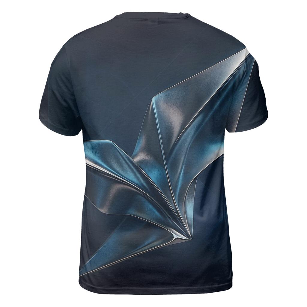 Chrome Nebula Origami artistic all-over print tops