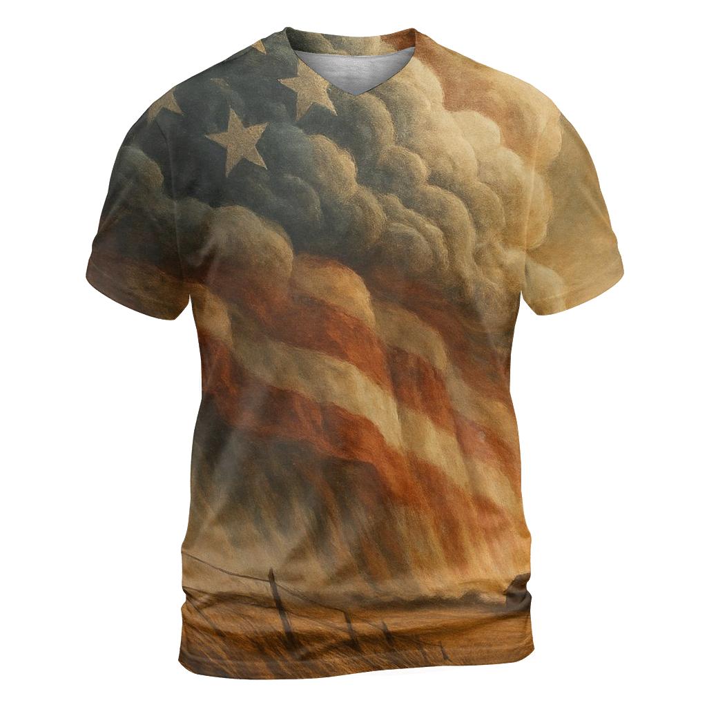 Prairie Horizon Flagstorm statement graphic shirts