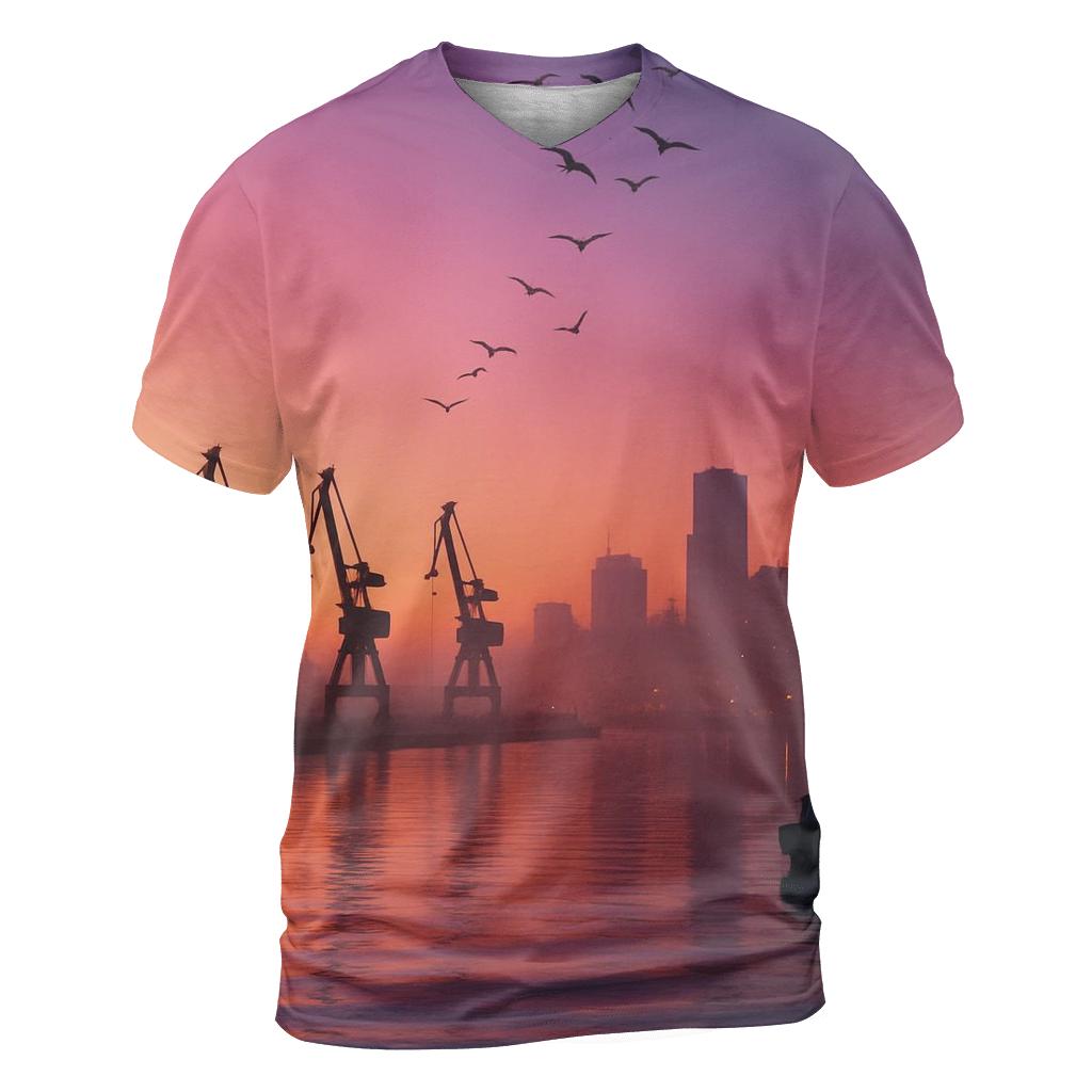 Violet Harbor Afterglow artistic all-over print tops