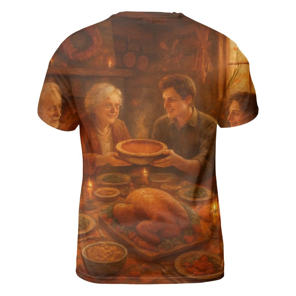 Candlelit Gratitude Cabin Supper creative print fashion shirts