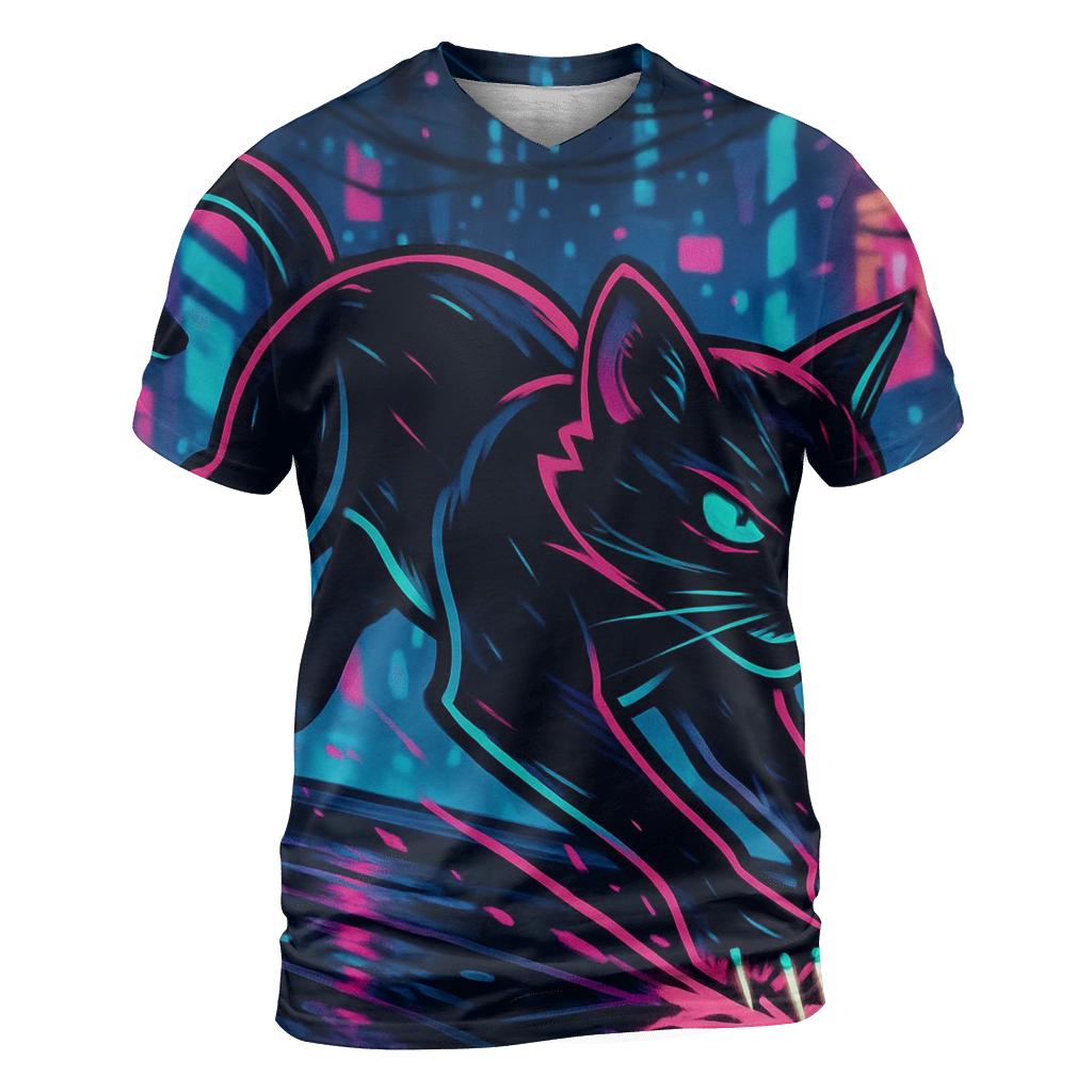 Neon Alley Circuit Cat Sprinter creative print fashion shirts