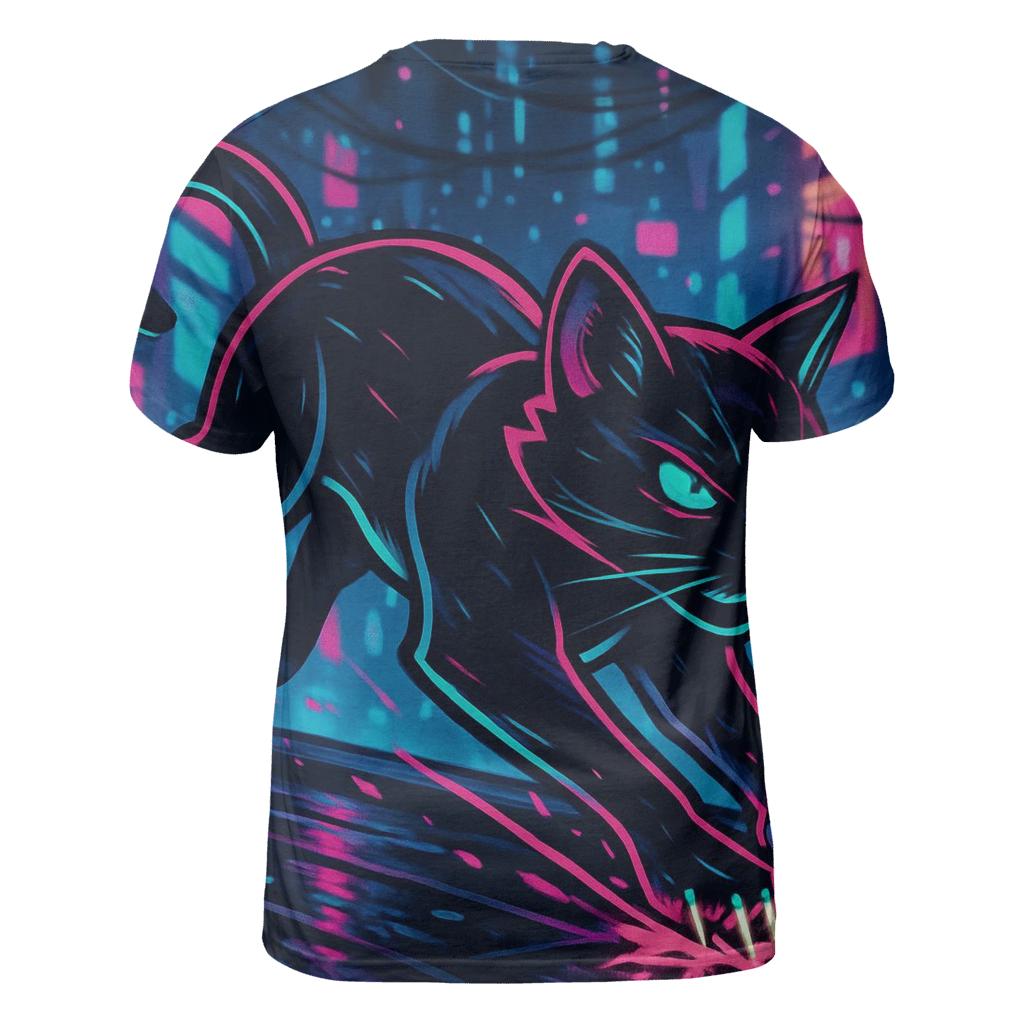 Neon Alley Circuit Cat Sprinter creative print fashion shirts