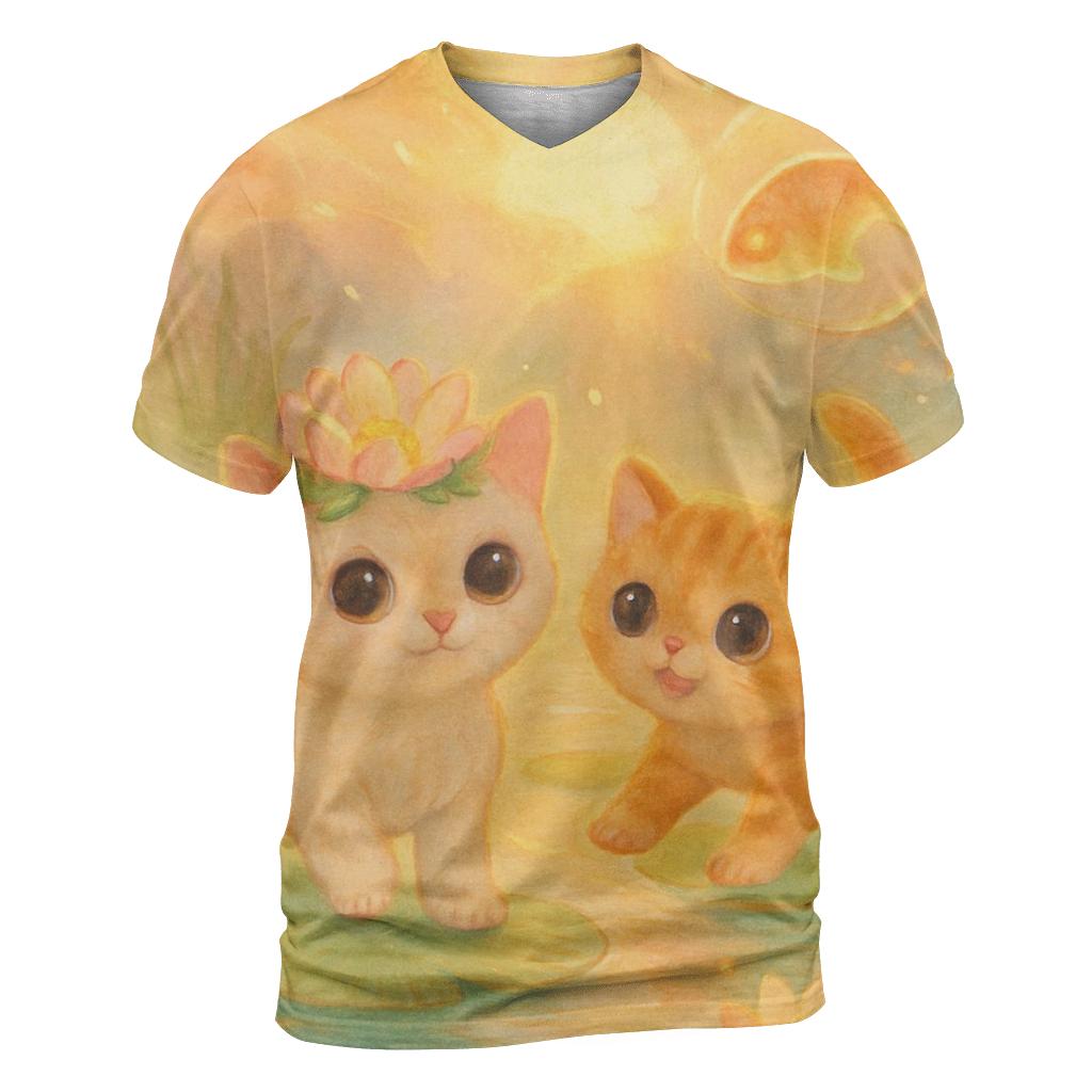 Sunrise Lotus Crown Kitty Parade unique graphic print tees