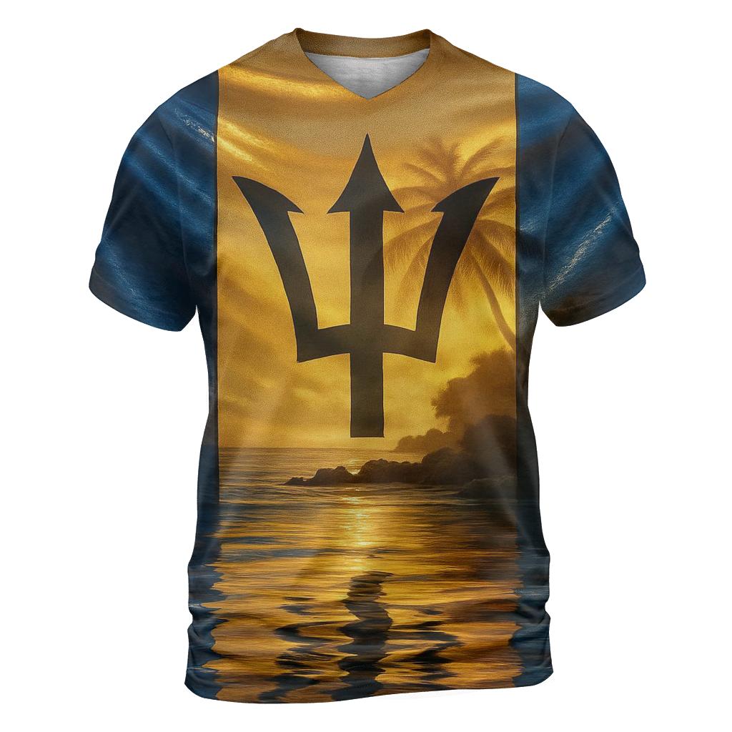 Caribbean Prism Flag Barbados unique graphic print tees