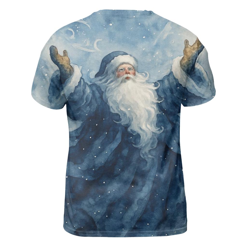 Watercolor Blizzard Conductor Santa custom all-over print shirts