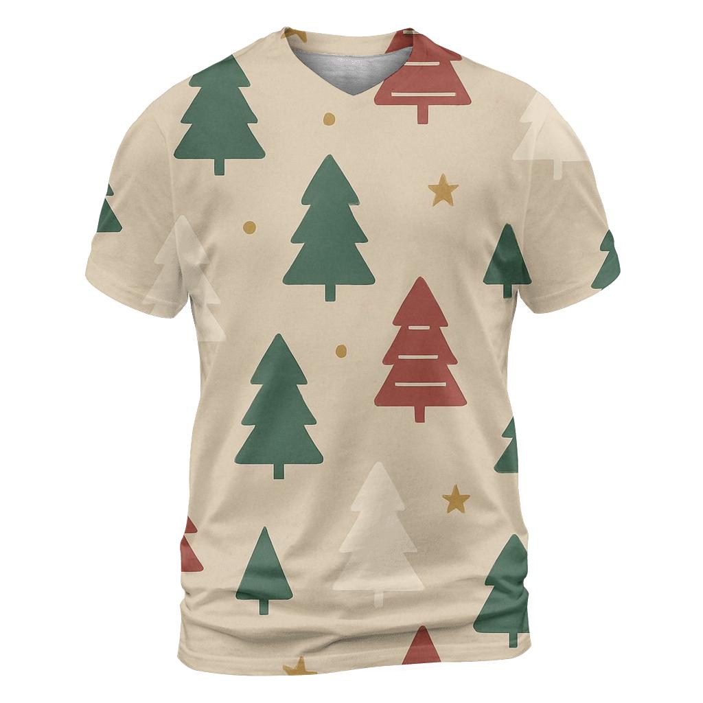 Minimal Christmas Tree Star Dot Scatter On Beige Background unique graphic print tees