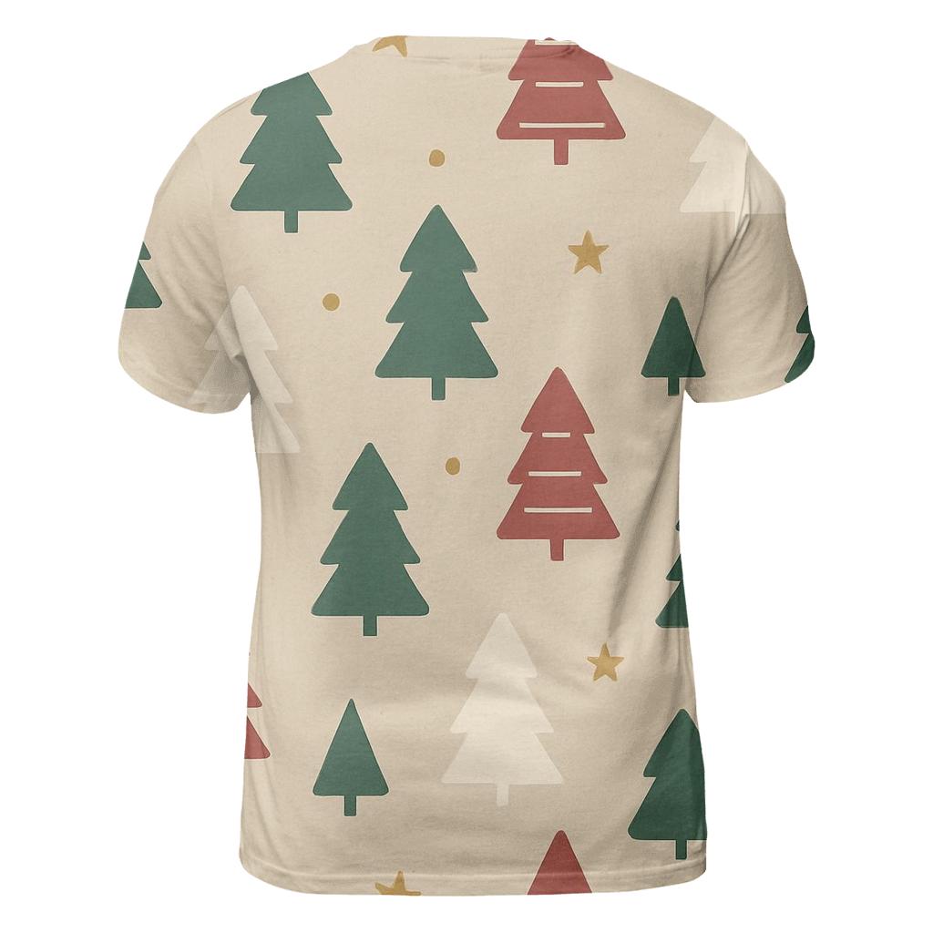 Minimal Christmas Tree Star Dot Scatter On Beige Background unique graphic print tees