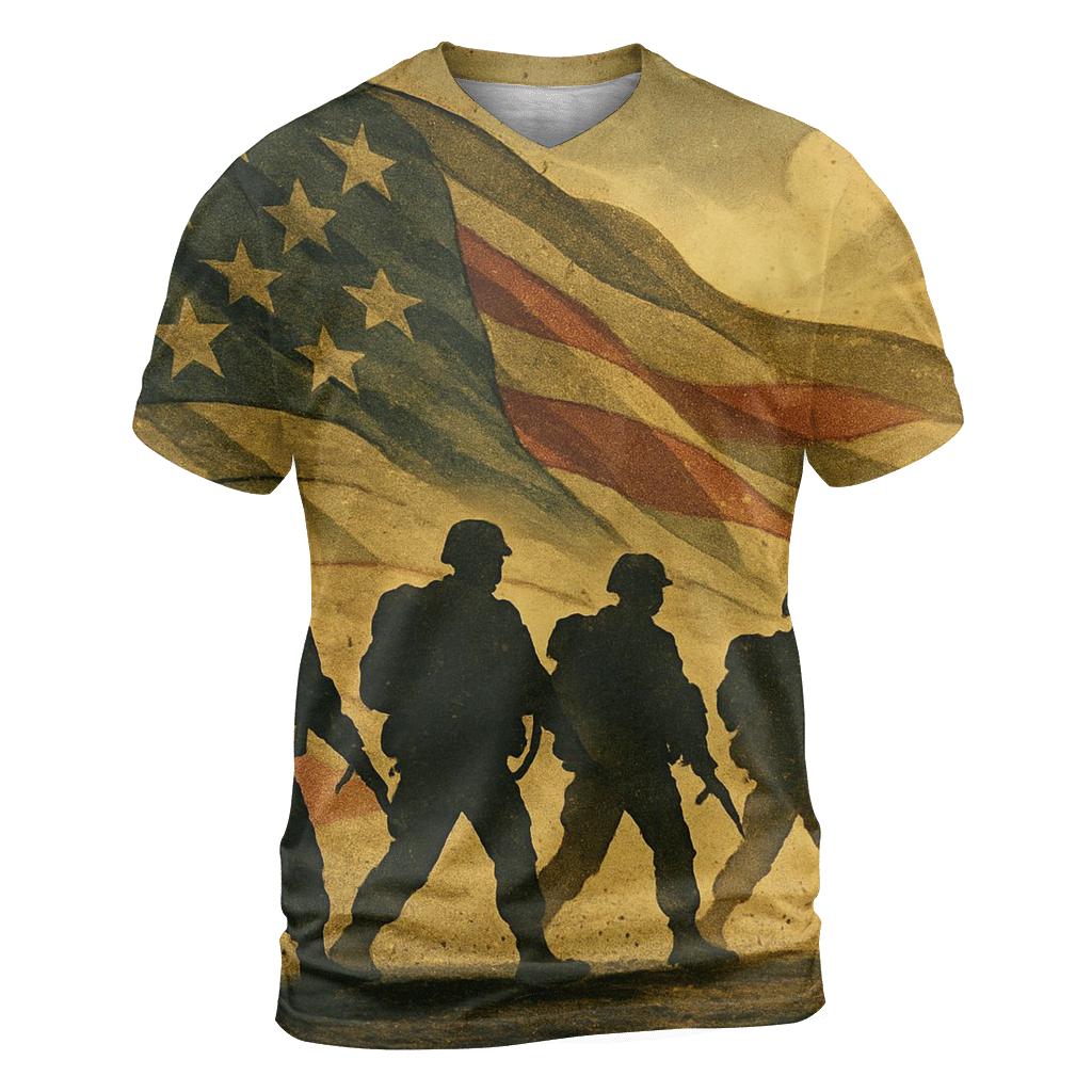 Camouflage Tide Of Freedom vibrant all-over design tees