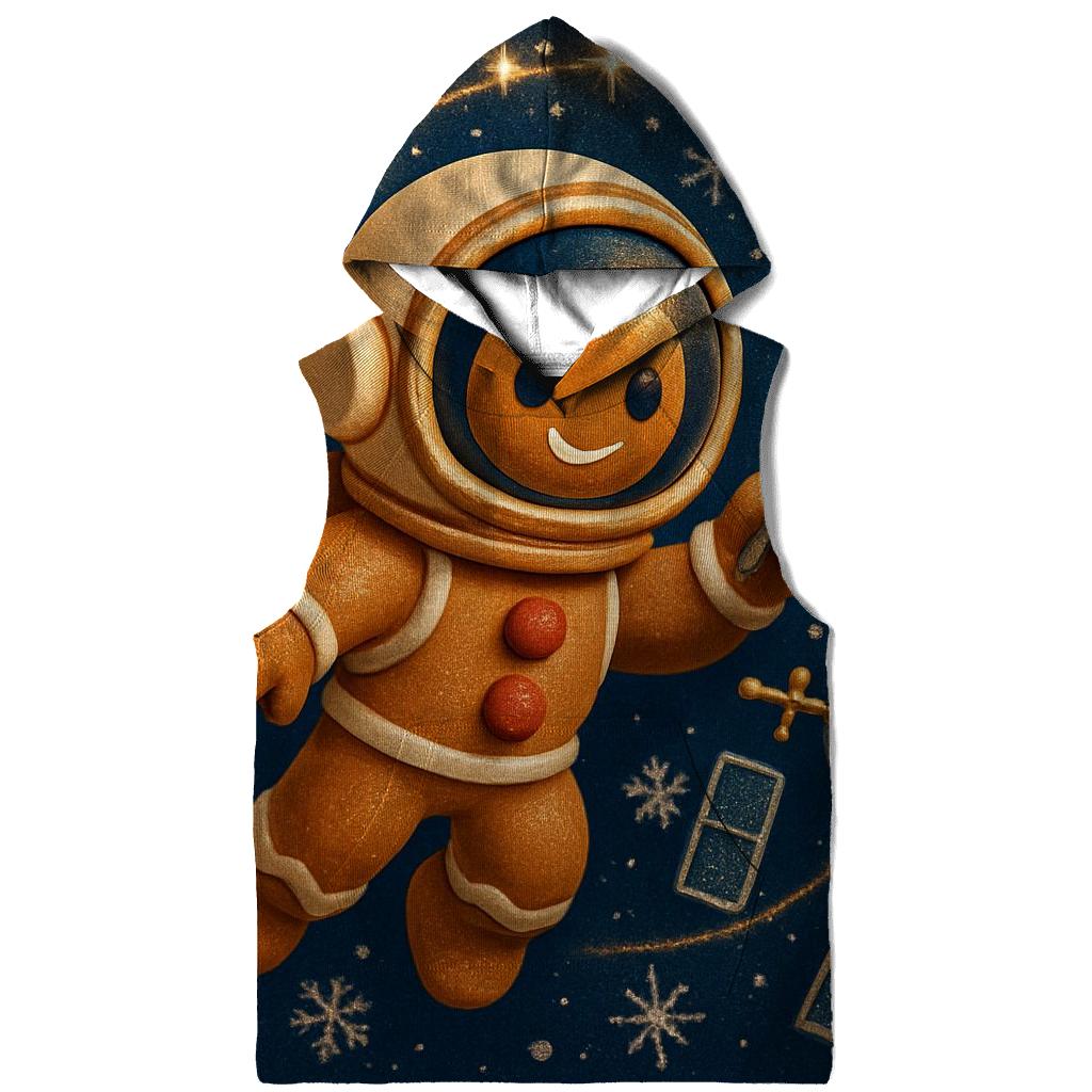 Gingerbread Astronaut Repairing A Candy Cane Satellite hoodies fashion