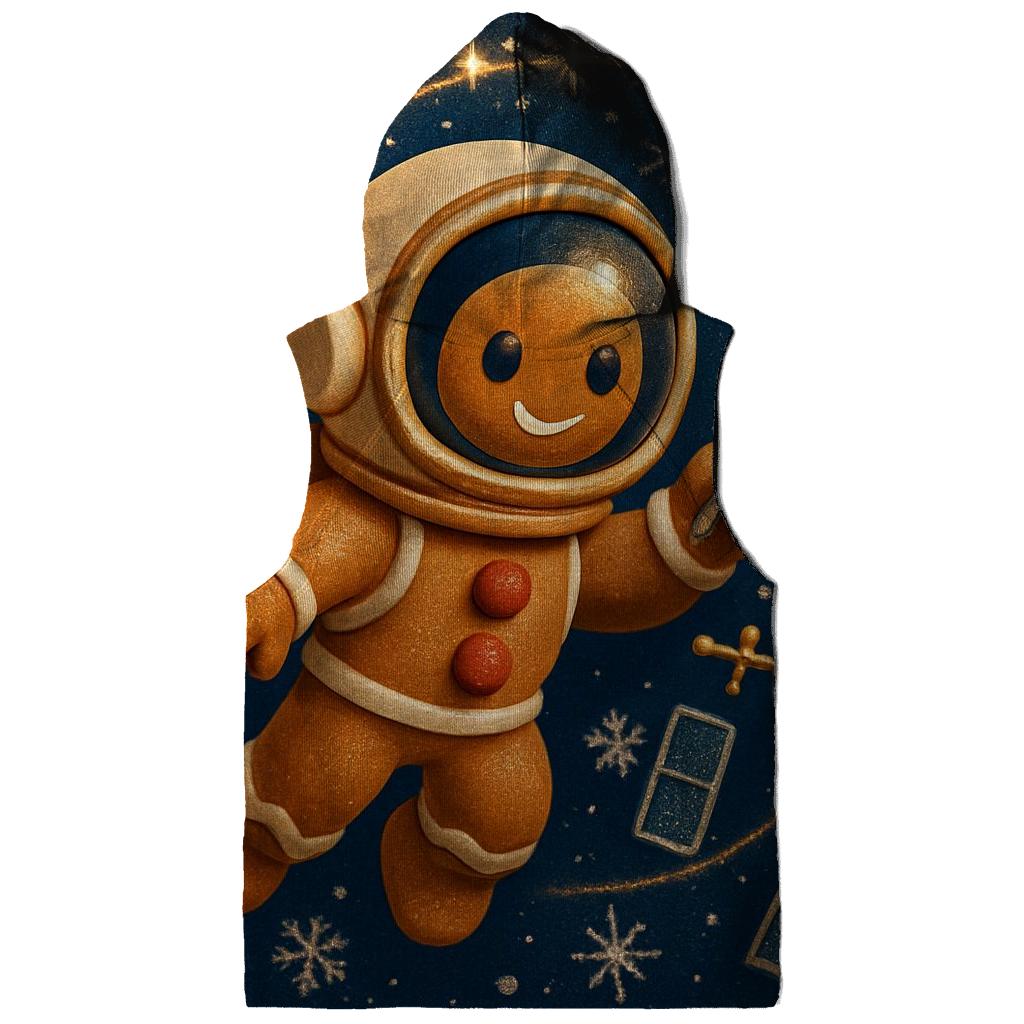 Gingerbread Astronaut Repairing A Candy Cane Satellite hoodies fashion