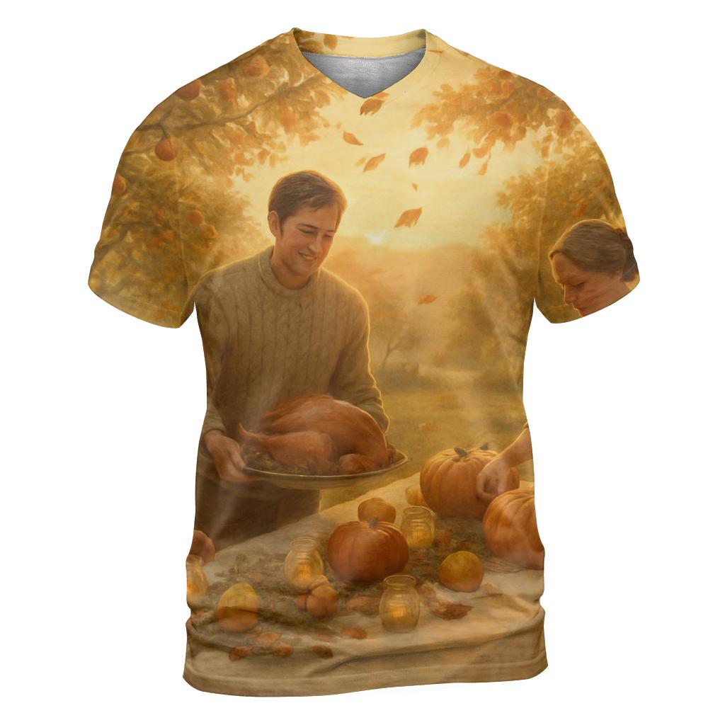 Golden Hour Orchard Gratitude Gathering statement graphic shirts