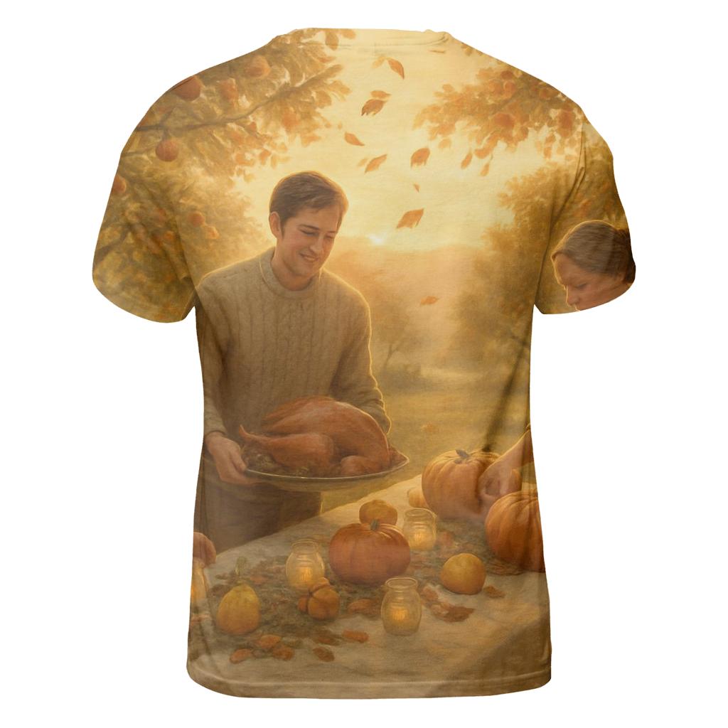 Golden Hour Orchard Gratitude Gathering statement graphic shirts