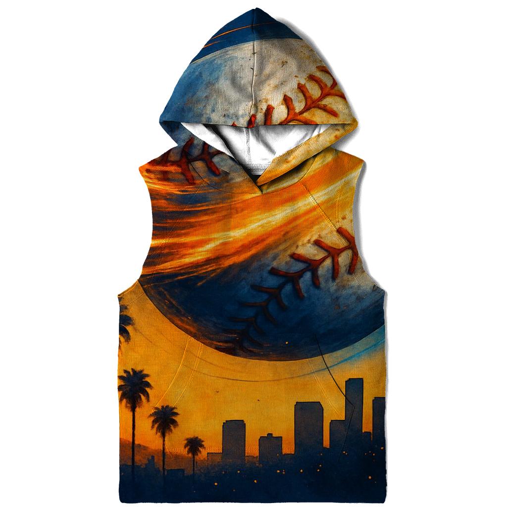 Sunset Seam Spiral Over The City premium hoodies