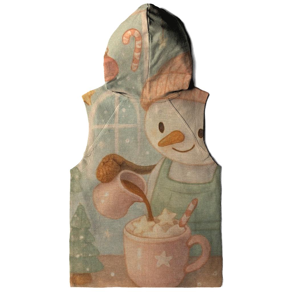 Snowman Barista Serving Cocoa In A Snow Globe Cafe hoodie trends