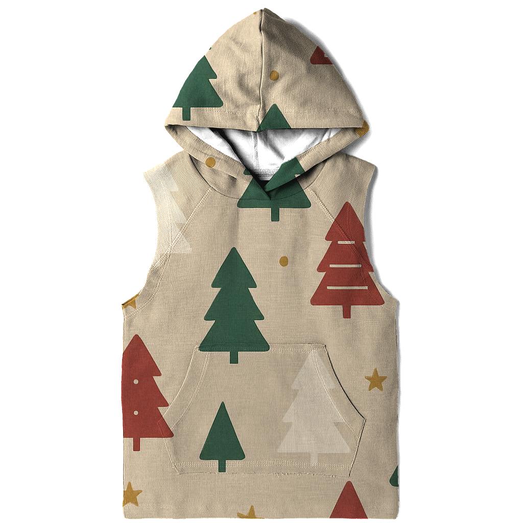 Minimal Christmas Tree Star Dot Scatter On Beige Background heavyweight hoodies