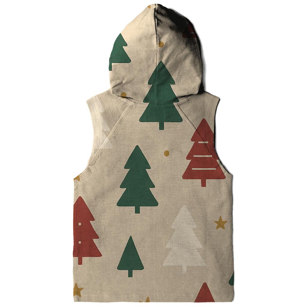 Minimal Christmas Tree Star Dot Scatter On Beige Background heavyweight hoodies