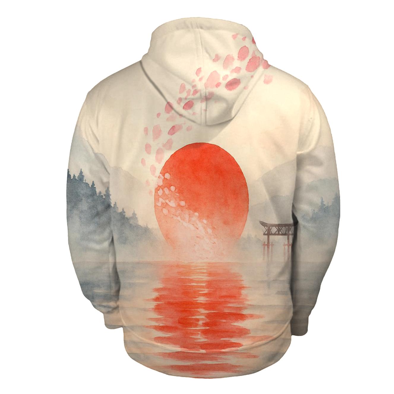 Sakura Horizon Flagscape Japan graphic hoodies