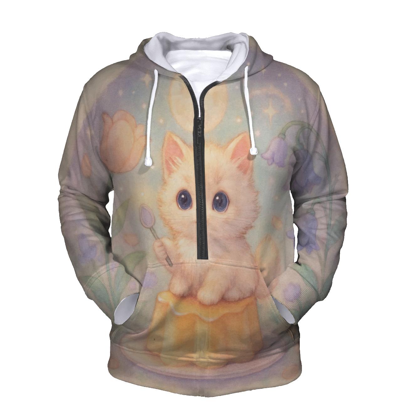 Moonlit Pudding Garden Kitten hoodies fashion