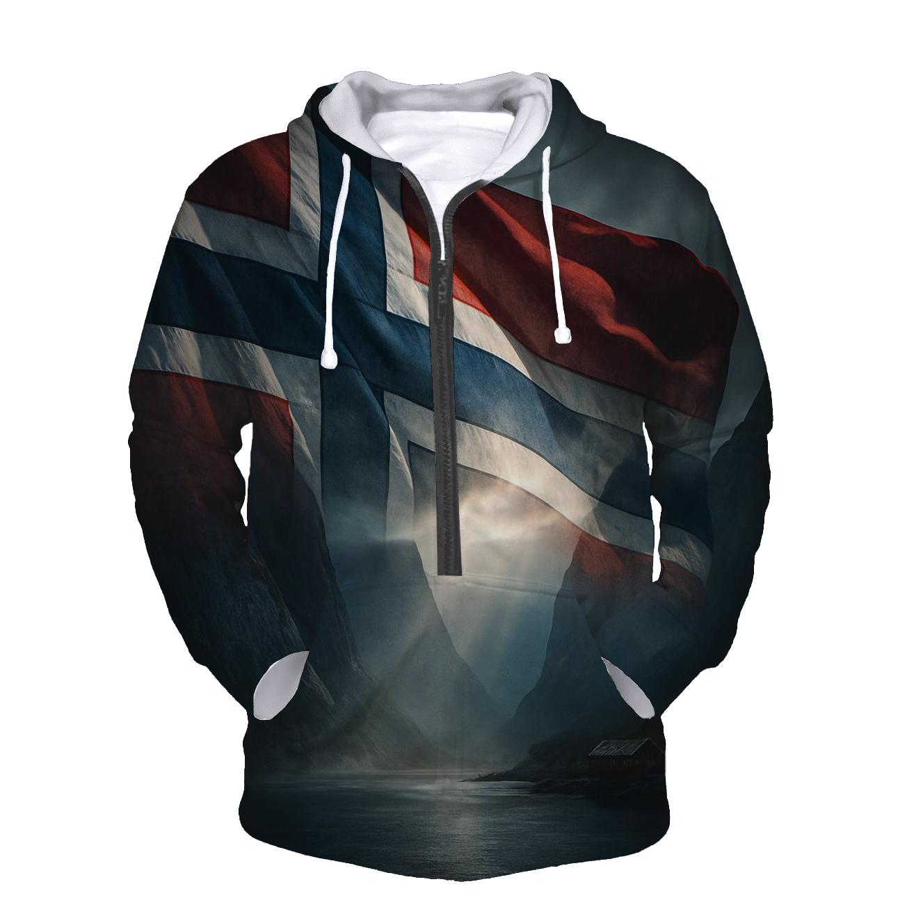 Northern Light Weave Flag Norway heavyweight hoodies