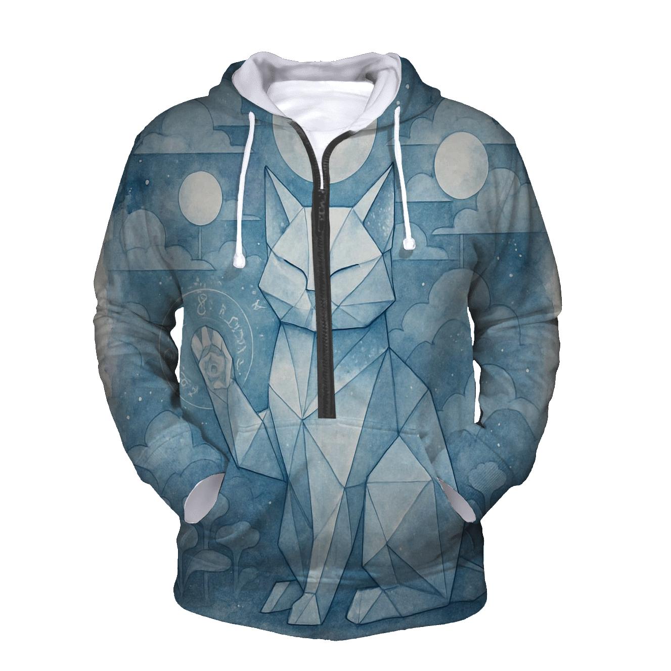 Lunar Origami Guardian Cat custom hoodies