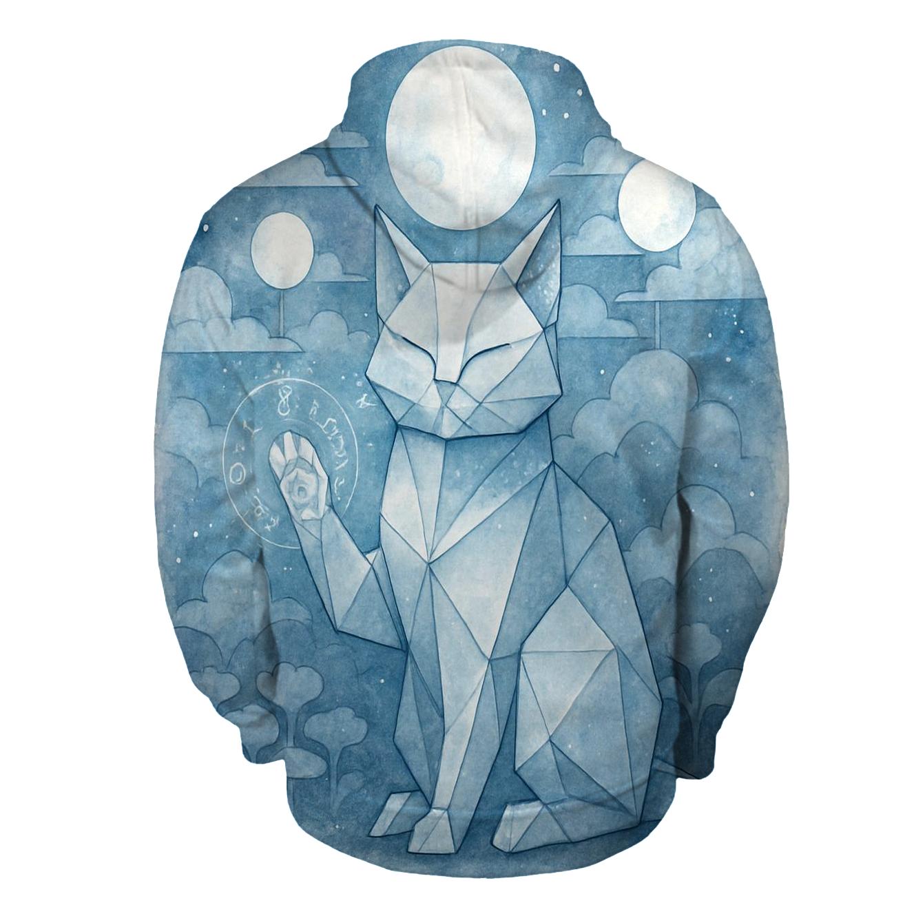 Lunar Origami Guardian Cat custom hoodies