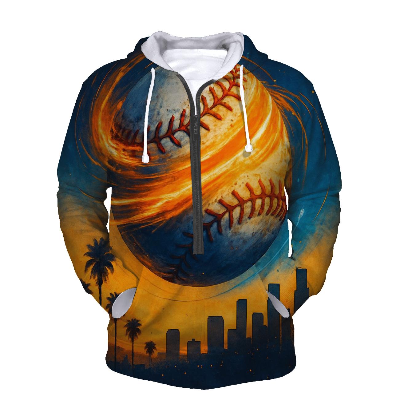 Sunset Seam Spiral Over The City pullover hoodies