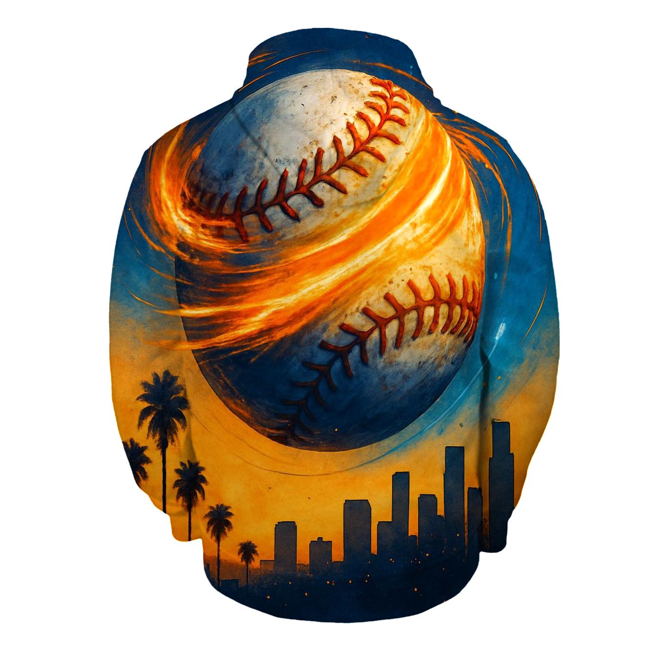 Sunset Seam Spiral Over The City pullover hoodies