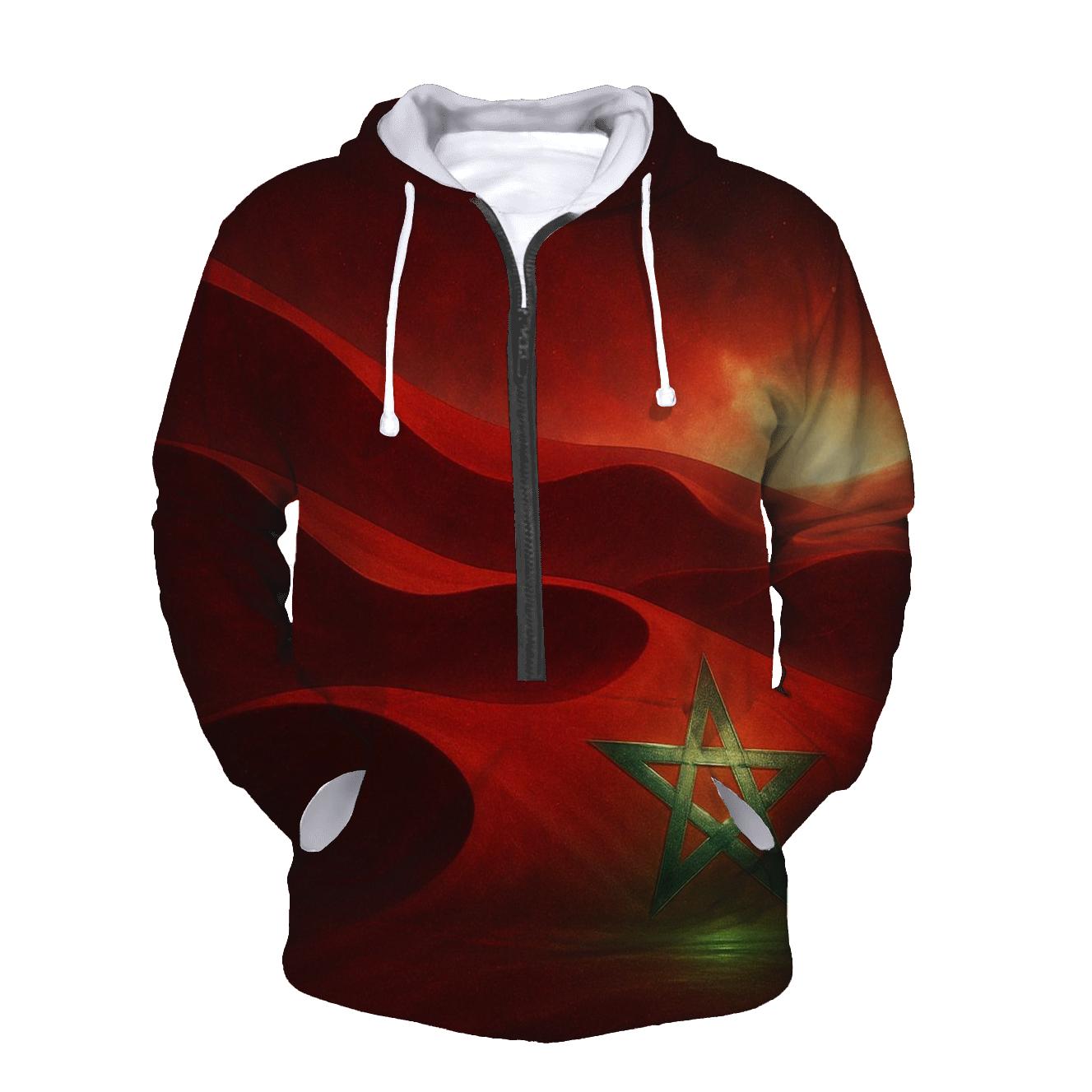 Emerald Dune Mirage Flag Morocco custom hoodies
