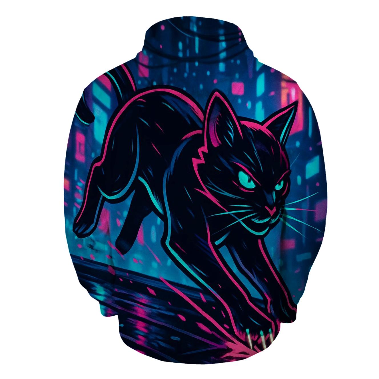 Neon Alley Circuit Cat Sprinter embroidered hoodies