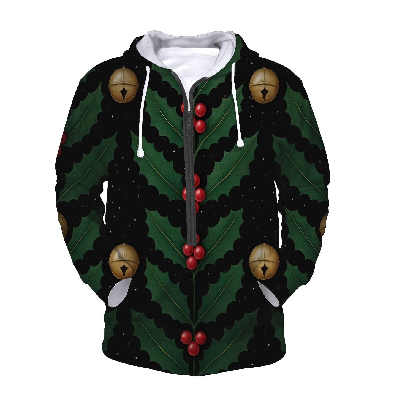 Emerald Holly Bell Chevron On Black Background hoodie styles