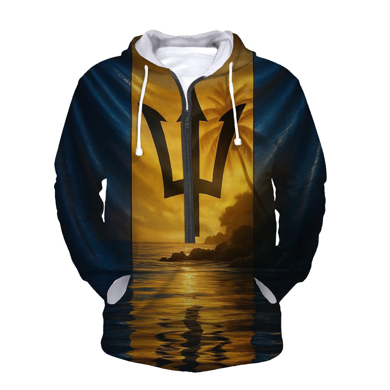 Caribbean Prism Flag Barbados graphic hoodies