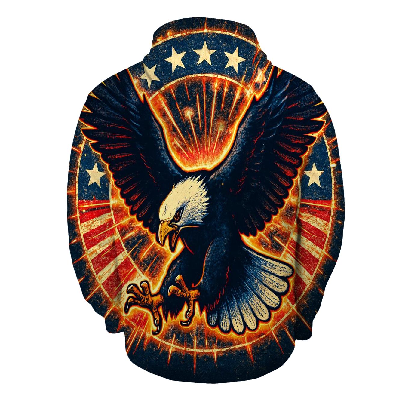 Eagle Dive Through Firework Halo printed hoodies