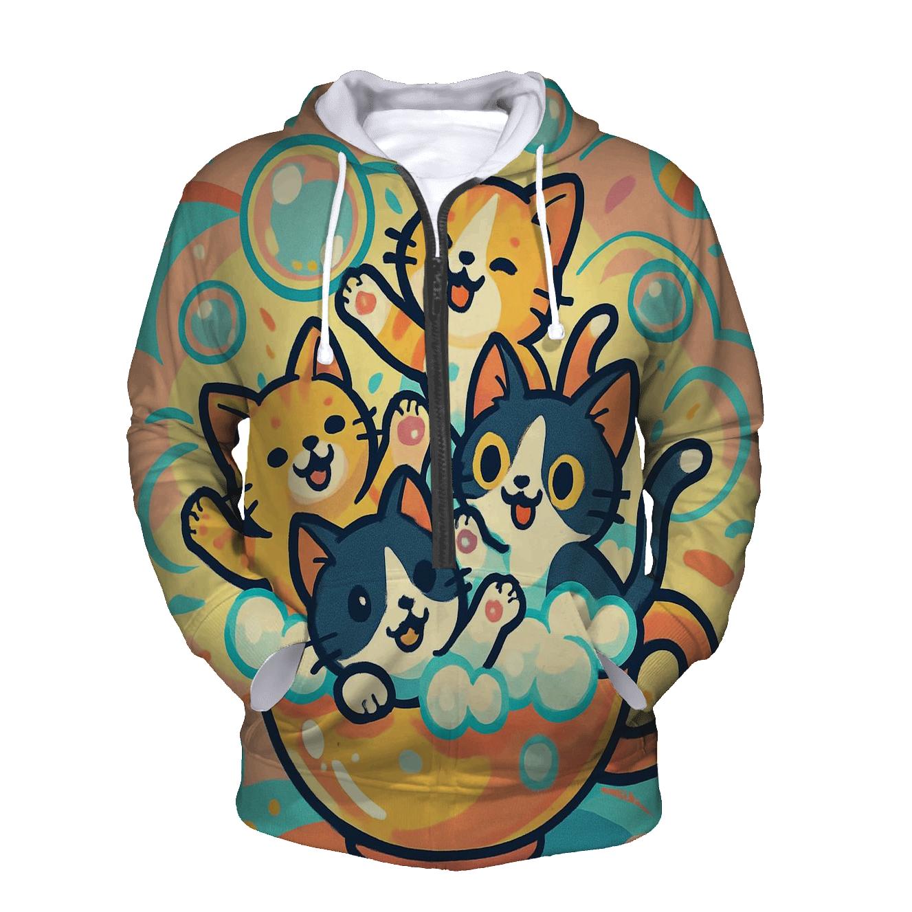 Carnival Bubble Bath Kittens lightweight hoodies