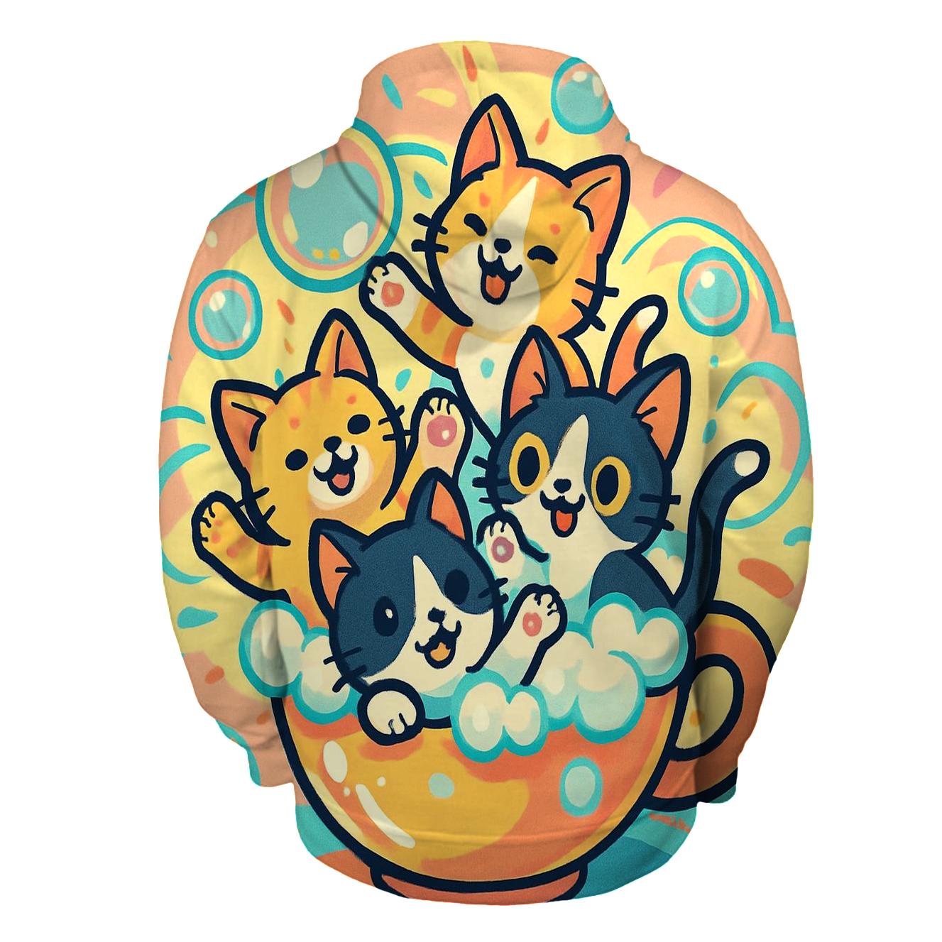 Carnival Bubble Bath Kittens lightweight hoodies