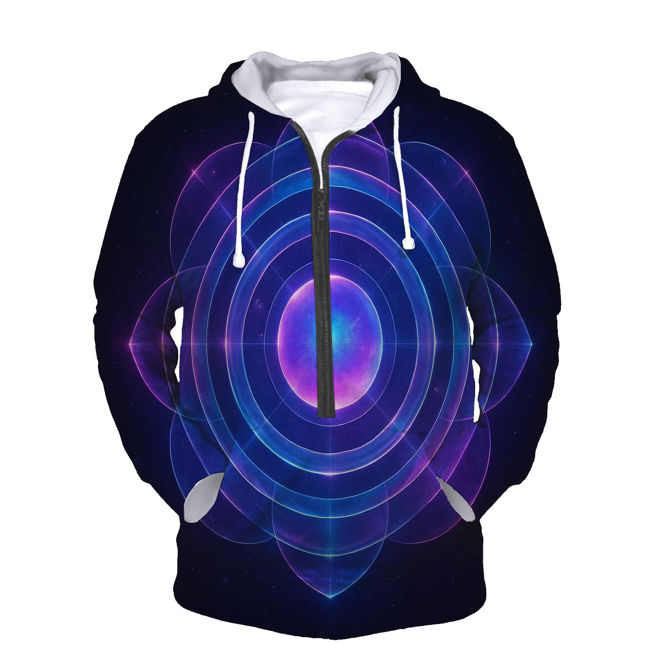 Violet Pulse Orbit Garden graphic hoodies