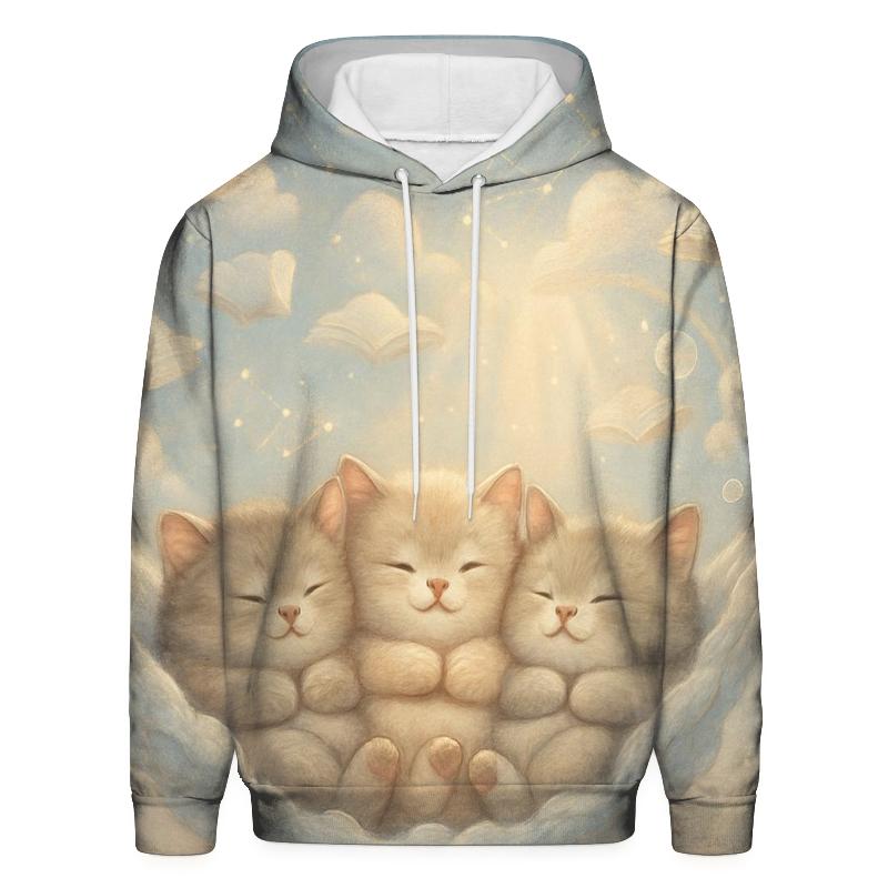 Cloud Library Naptime Cats heavyweight hoodies