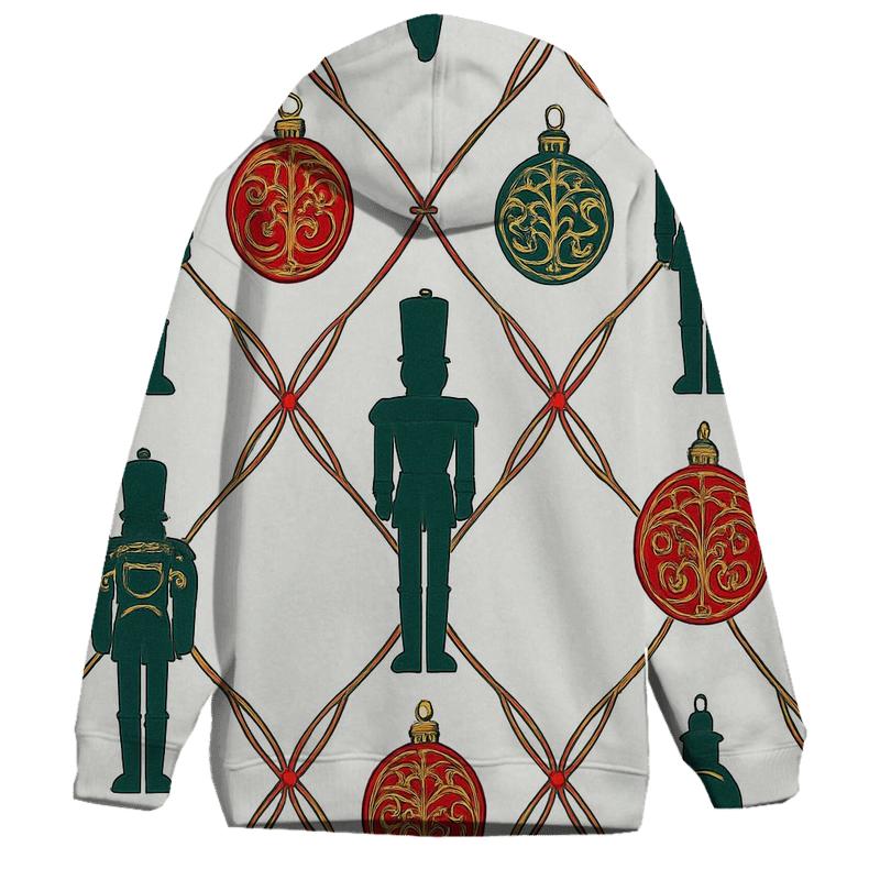 Golden Nutcracker Ornament Lattice On White Background hoodie styles