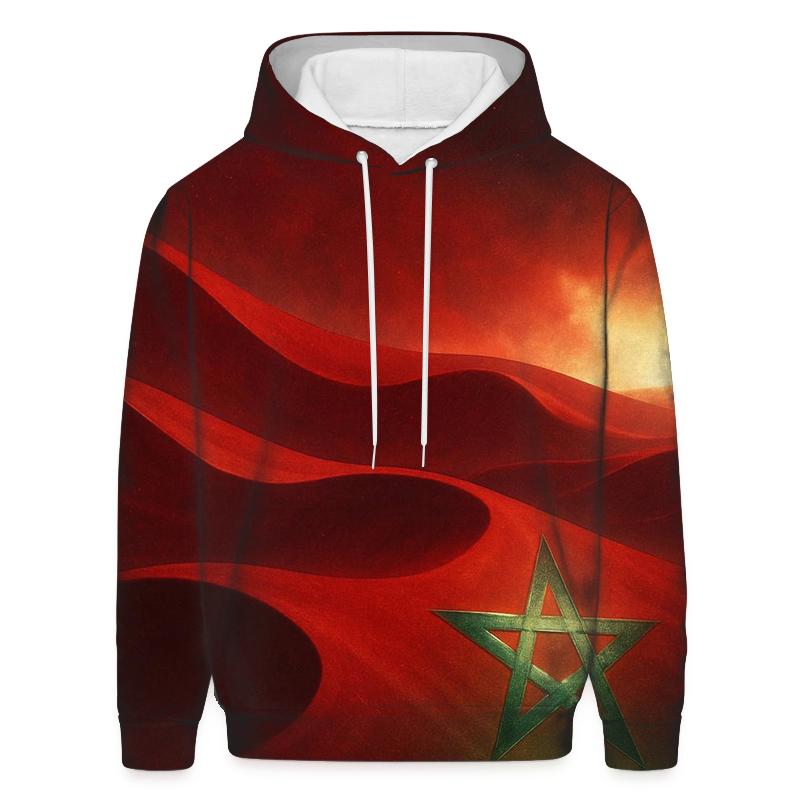 Emerald Dune Mirage Flag Morocco graphic hoodies