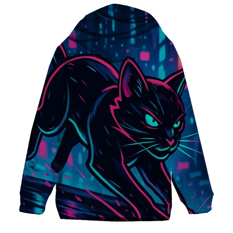 Neon Alley Circuit Cat Sprinter zip-up hoodies