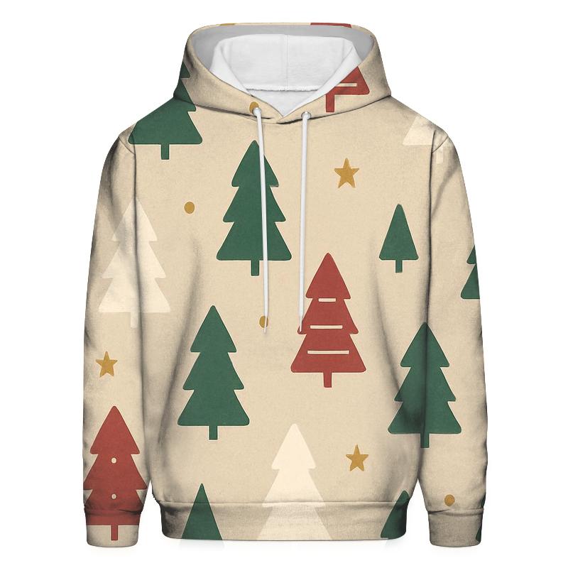 Minimal Christmas Tree Star Dot Scatter On Beige Background hoodie trends
