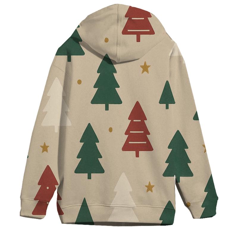 Minimal Christmas Tree Star Dot Scatter On Beige Background hoodie trends